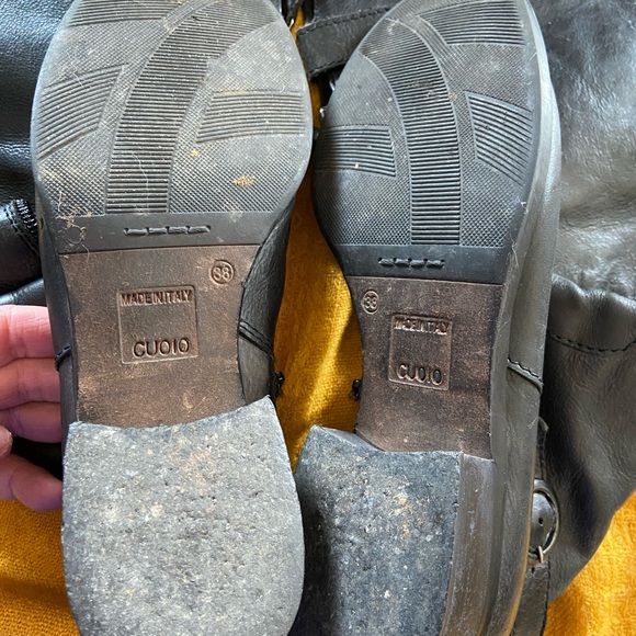 Cuoio Black Leather Knee Riding Boots, size 38 - Picture 11 of 15